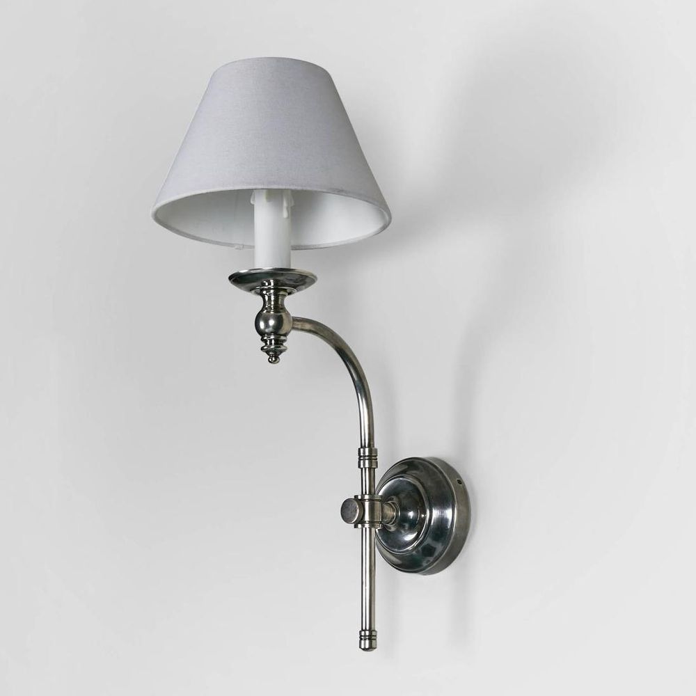 Soho Curved 1 Light Sconce Base Antique Silver