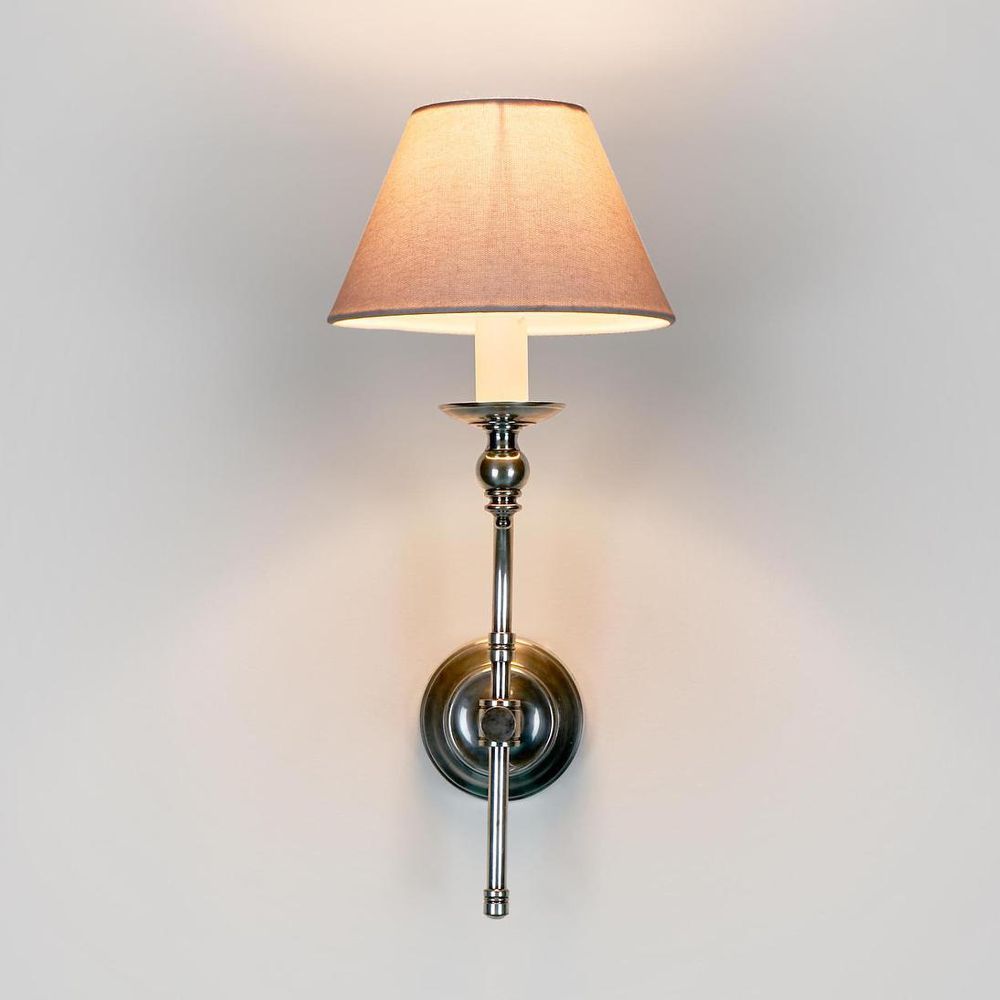 Soho Curved 1 Light Sconce Base Antique Silver