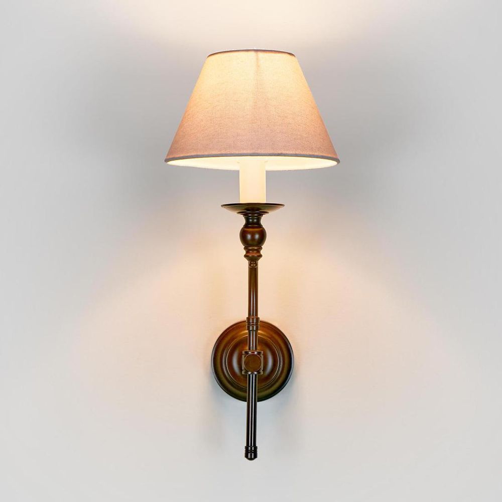 Soho Curved 1 Light Sconce Base Bronze