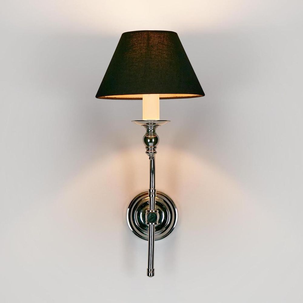 Soho Curved 1 Light Sconce Base Shiny Nickel