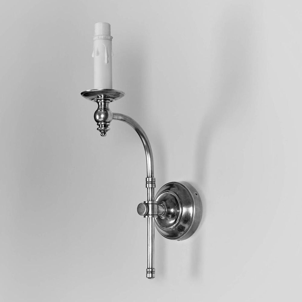 Soho Curved 1 Light Sconce Base Shiny Nickel