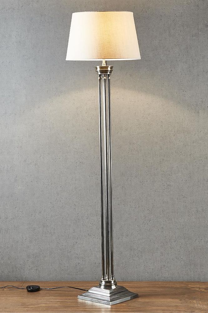 Hudson 1 Light Floor Lamp Base Antique Silver