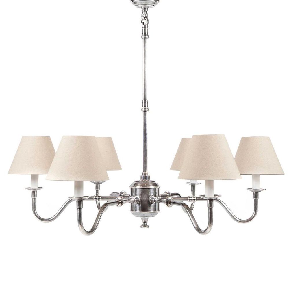 Prescot 6 Light Chandelier Base Antique Silver
