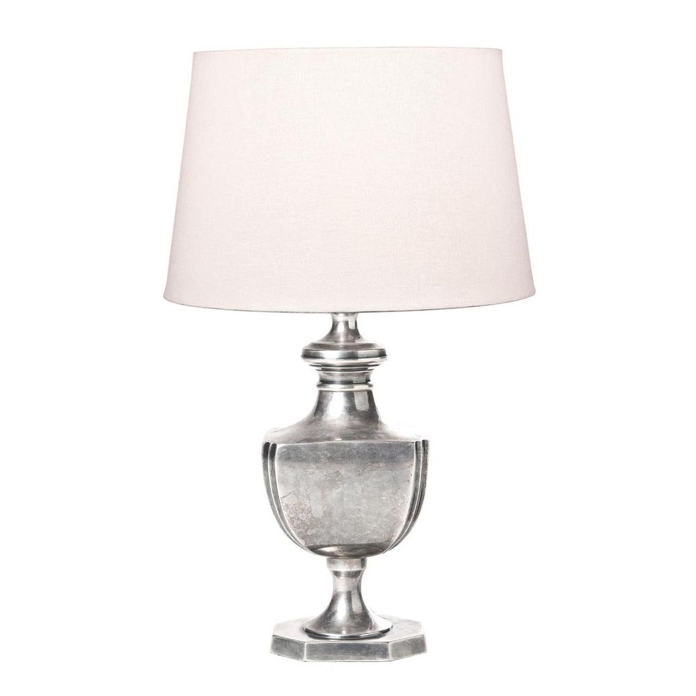Albany Rectangle Urn Table Lamp Base Only - Antique Silver