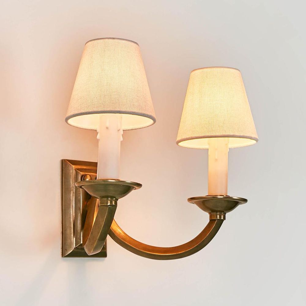 Elysee 2 Light Wall Lamp Antique Brass
