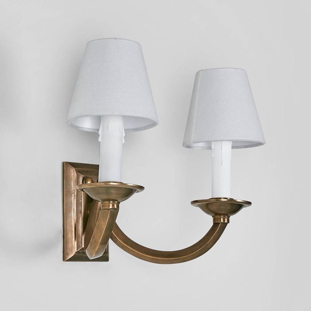 Elysee 2 Light Wall Lamp Antique Brass