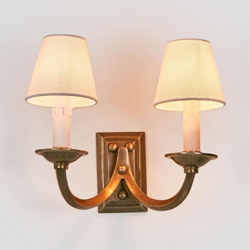 Elysee 2 Light Wall Lamp Antique Brass