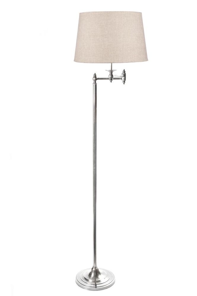 Macleay Floor Lamp Base Only - Antique Silver