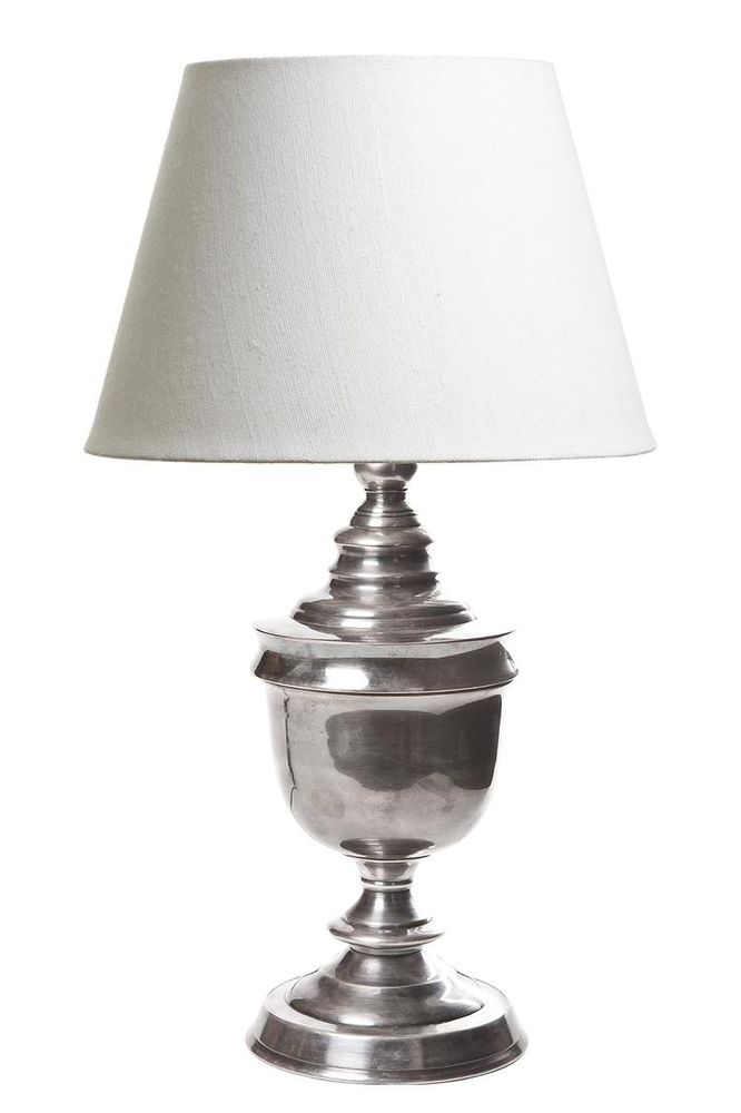 Sheffield Brass Urn Table Lamp Base Only - Antique Silver