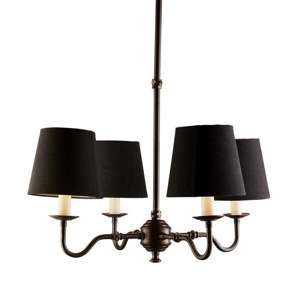 Milton Chandelier 4 Lights Bronze Brass