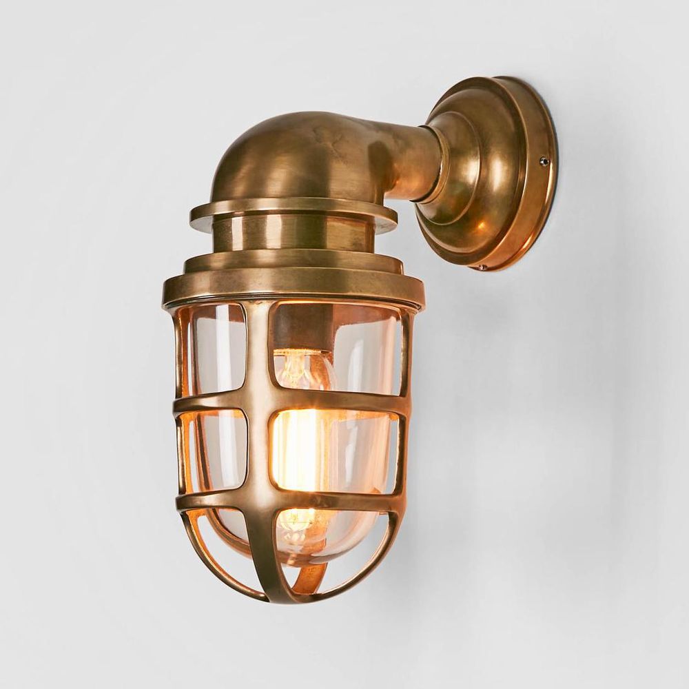 Porto Outdoor Wall Lantern Antique Brass