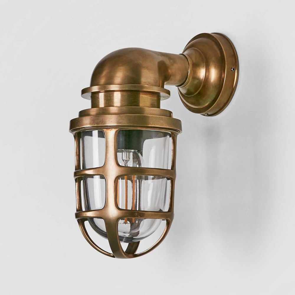 Porto Outdoor Wall Lantern Antique Brass