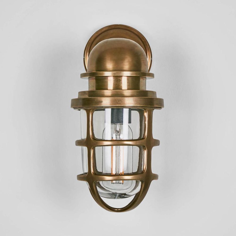 Porto Outdoor Wall Lantern Antique Brass