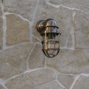 Porto Outdoor Wall Lantern Antique Brass