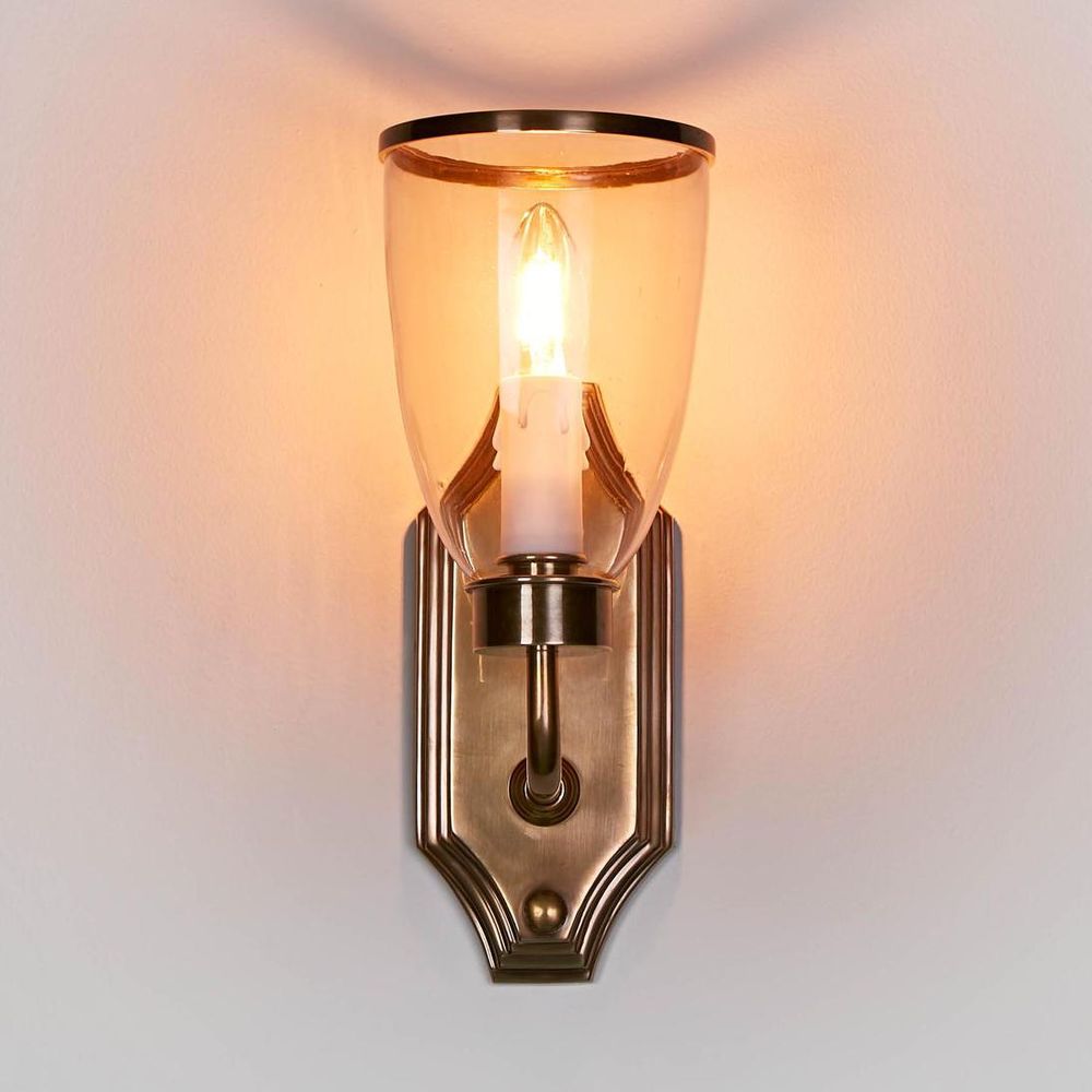 Westbrook 1 Light Sconce Brass With Glass Shade