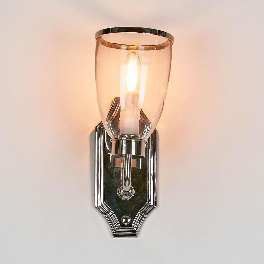 Westbrook 1 Light Sconce Nickel With Glass Shade