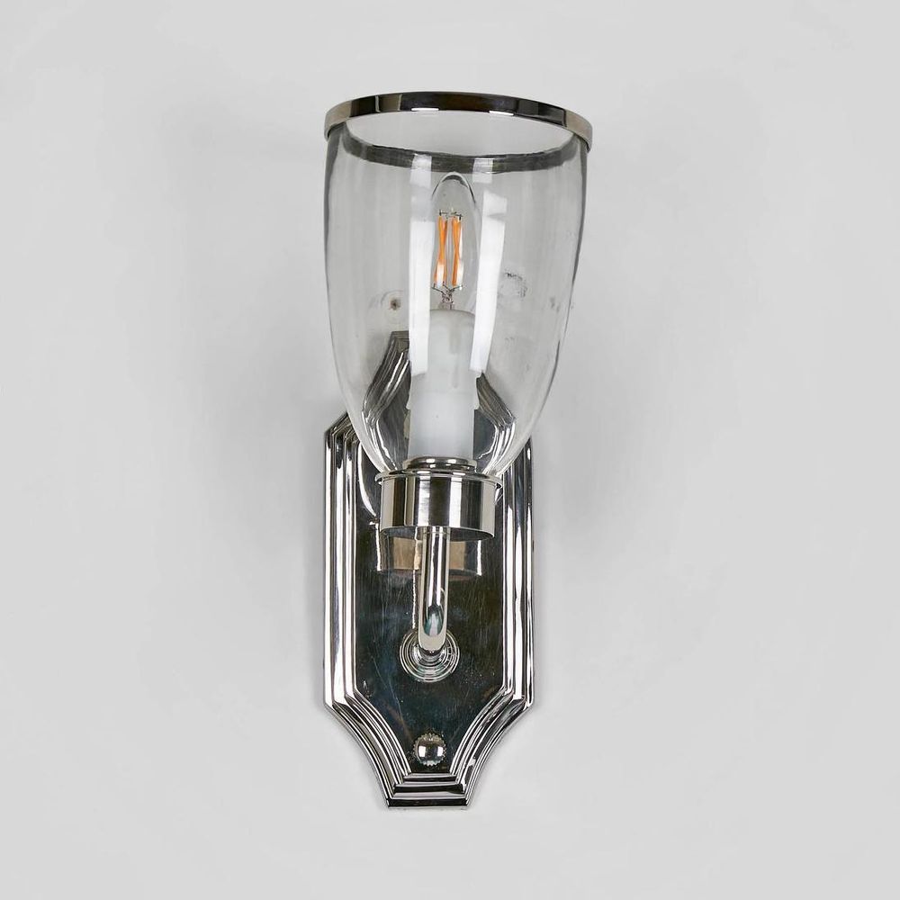 Westbrook 1 Light Sconce Nickel With Glass Shade