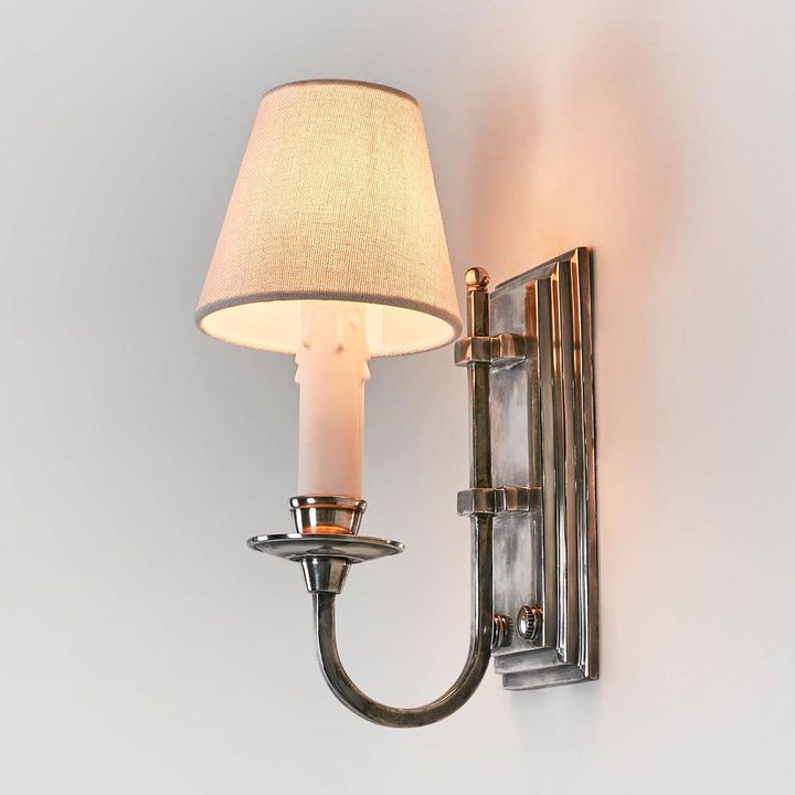East Borne 1 Light Sconce Base Antique Silver