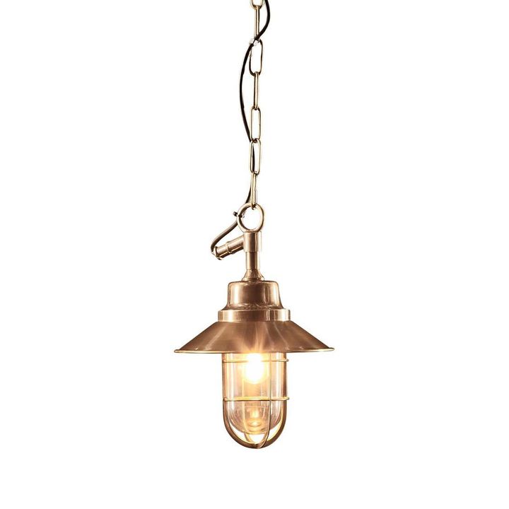 Rutherford Outdoor 1 Light Pendant Brass