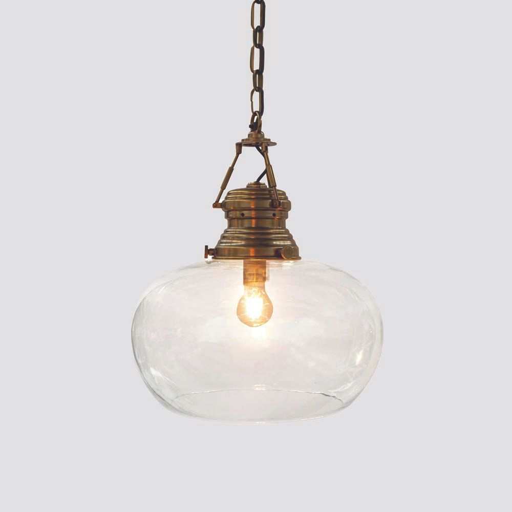 Paddington 1 Light Pendant Small Antique Brass