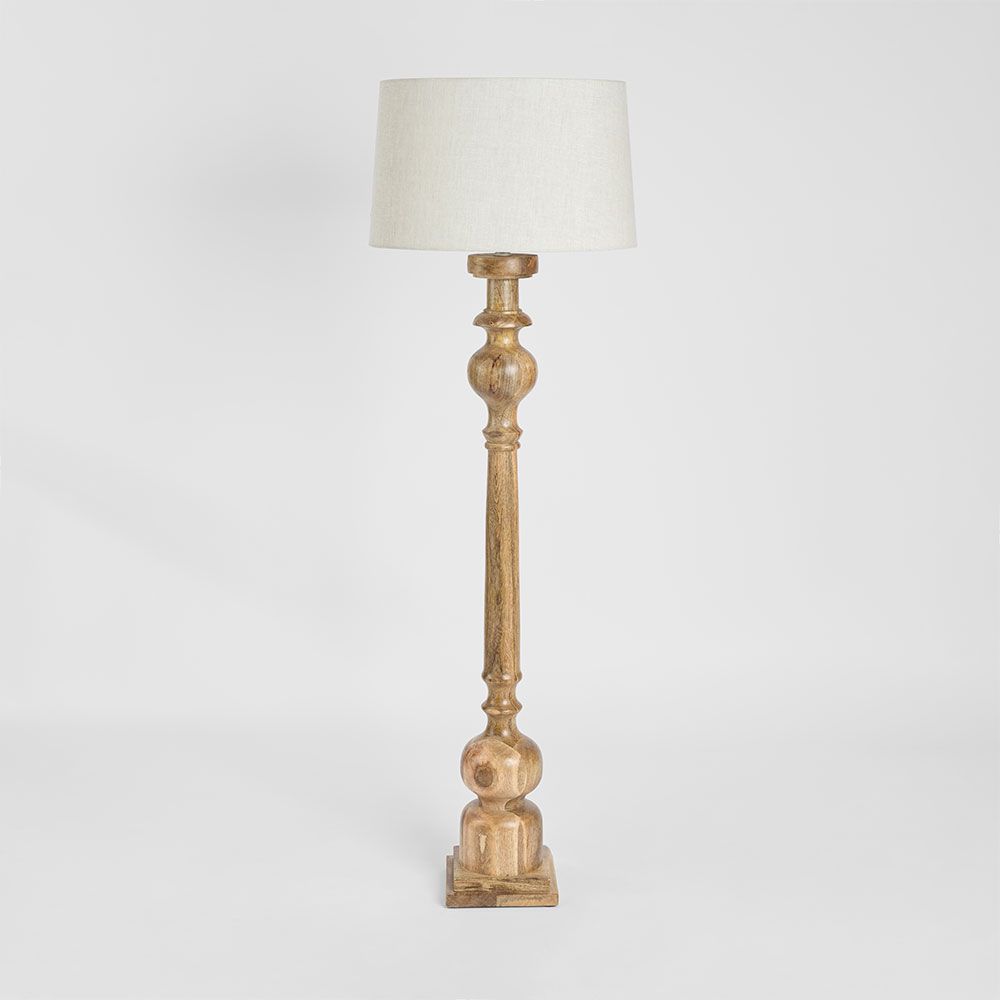 Rook Large Pillar Floor Lamp Light Natural Base Only