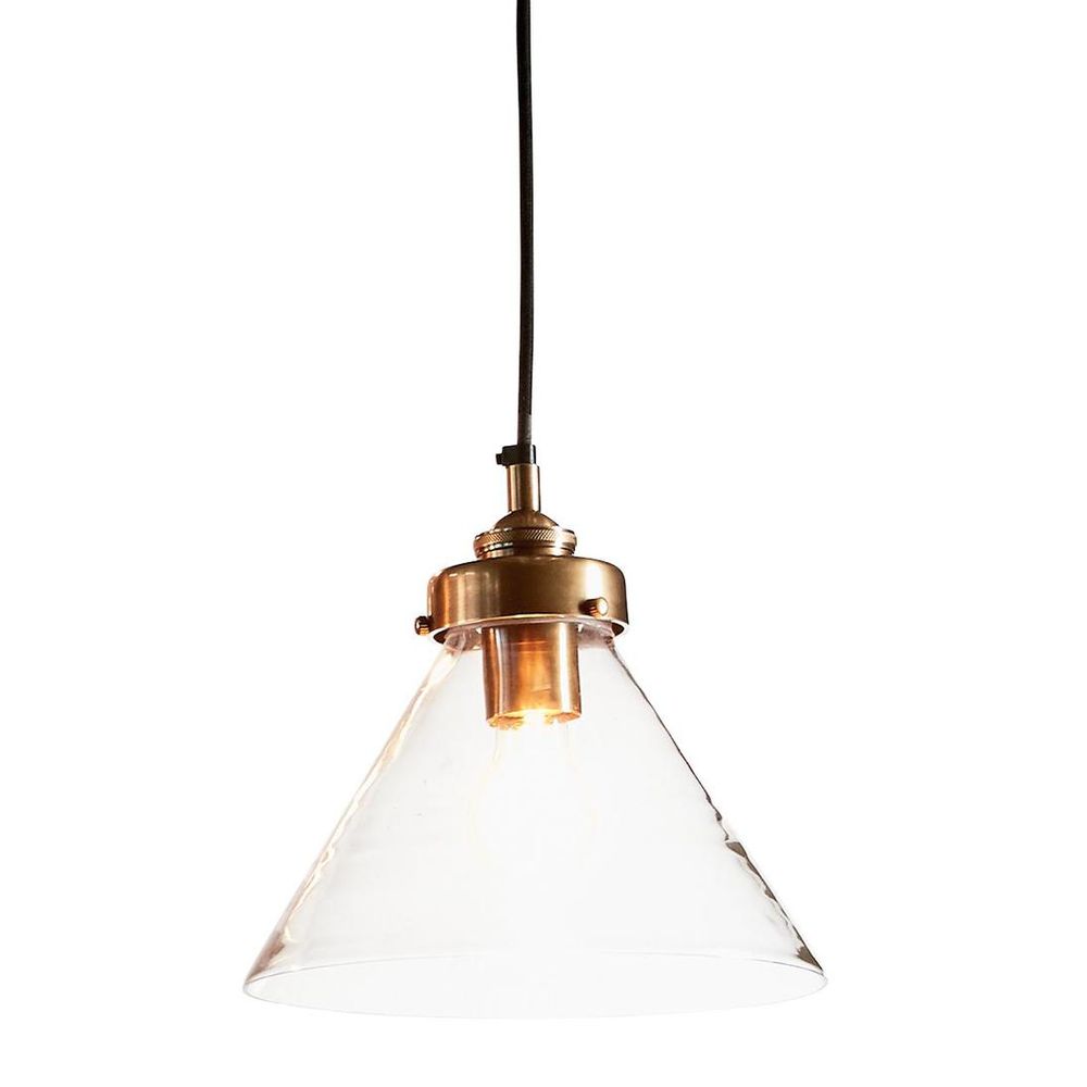 Franklin Pendant Light Antique Brass Glass