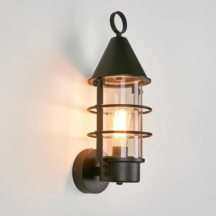 Eastwood Exterior Wall Light Black Brass