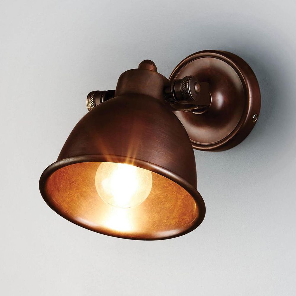Phoenix 1 Light Wall Lamp Dark Brass