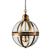 Saxon 3 Light Pendant Medium Antique Brass