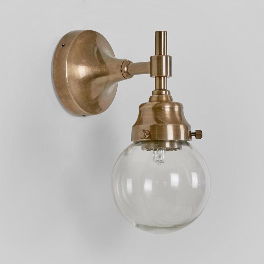 Iceberg Exterior Wall Light Antique Brass Glass