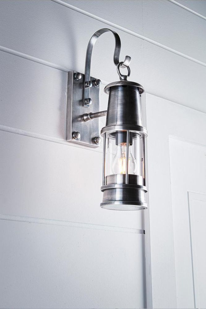 Liberty Exterior Wall Light Antique Silver Brass