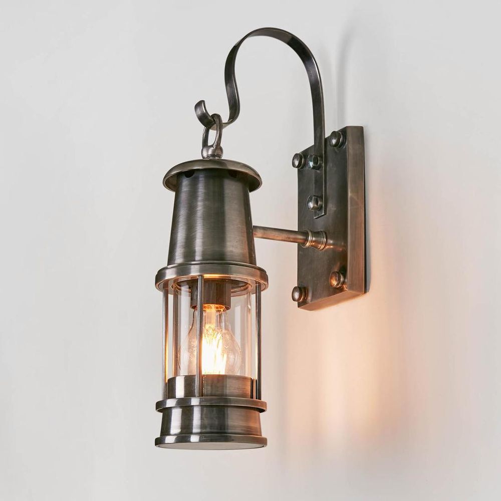 Liberty Exterior Wall Light Antique Silver Brass