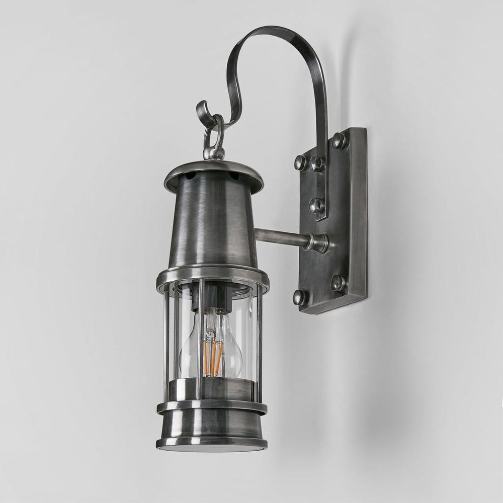 Liberty Exterior Wall Light Antique Silver Brass