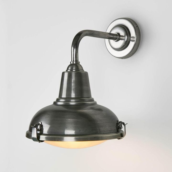 Catalina Exterior Wall Light Antique Silver Brass