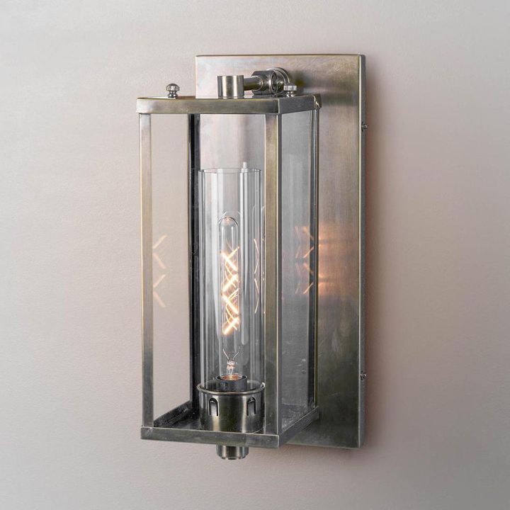 Pavillion Exterior Wall Light Antique Silver Brass