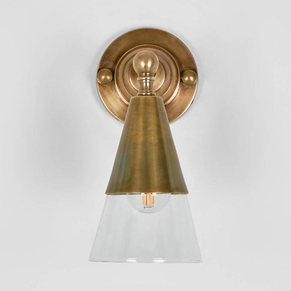 Otto Wall Sconce Antique Brass Glass