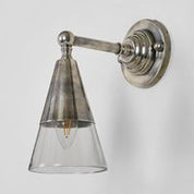 Otto Wall Sconce Antique Silver Brass / Glass