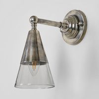 Otto Wall Sconce Antique Silver Brass / Glass