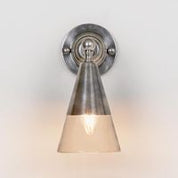 Otto Wall Sconce Antique Silver Brass / Glass