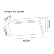 Vencha Lighting Harrington Wall Light 36w-BK-TC