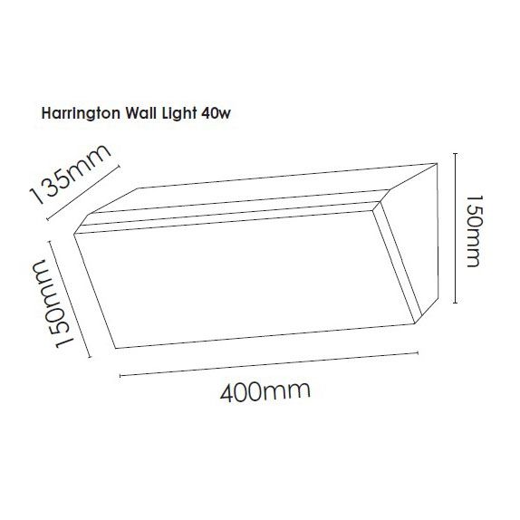 Vencha Lighting Harrington Wall Light 36w-BK-TC