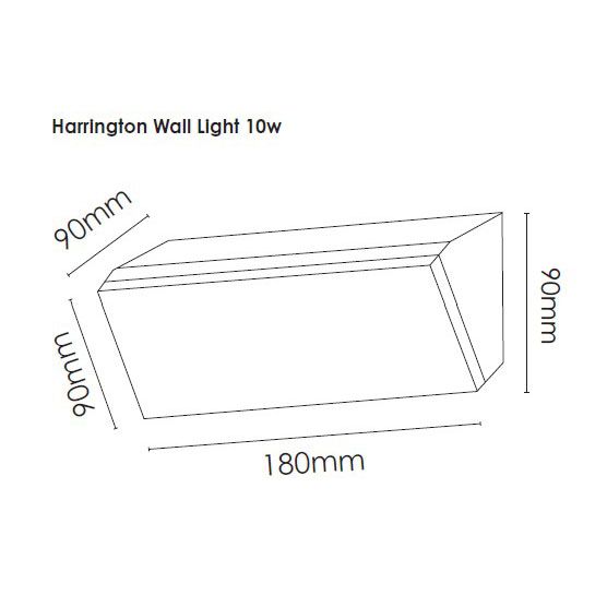 Vencha Lighting Harrington Wall Light 10w-BK-TC