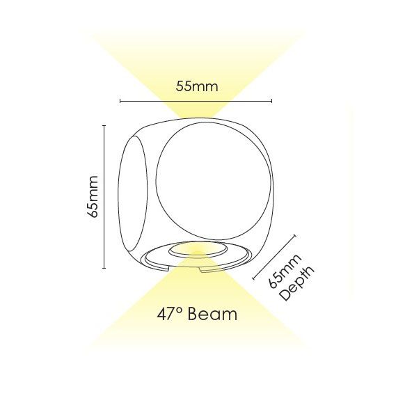Vencha Lighting Benz 2W Wall Light-WH-3K