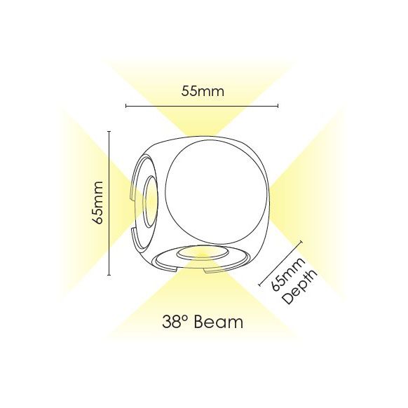 Vencha Lighting Benz 4W Wall Light-BK-5K