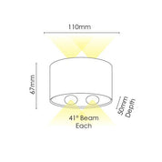 Vencha Lighting Opula 2 Wall Light-WH-5K