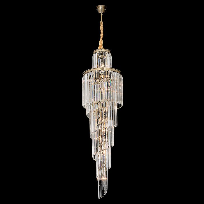 Vencha Lighting Chanel-S-GD Spiral Chandelier - 400x1300