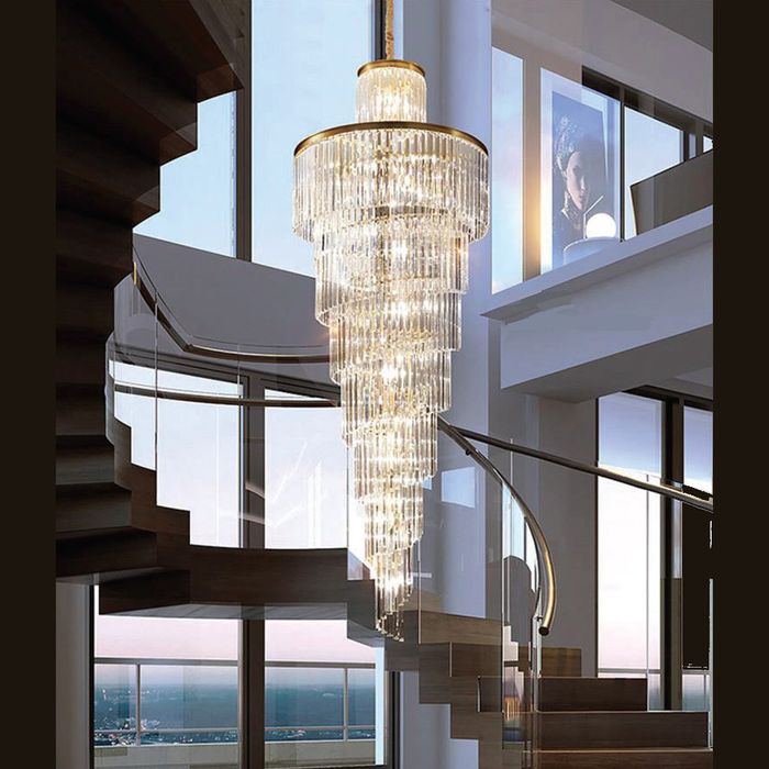 Vencha Lighting Chanel-L-GD Spiral Chandelier - 700x2000