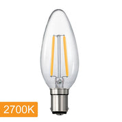 Vencha Lighting Candle C35 4w LED Filament - B15 - 2700K