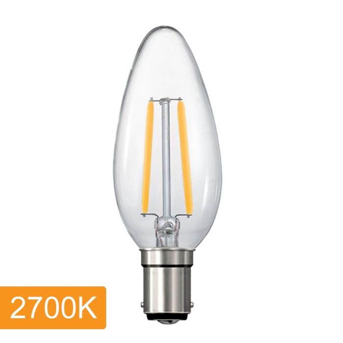 Vencha Lighting Candle C35 4w LED Filament - B15 - 2700K