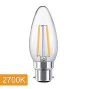 Vencha Lighting Candle C35 4w LED Filament - B22 - 2700K